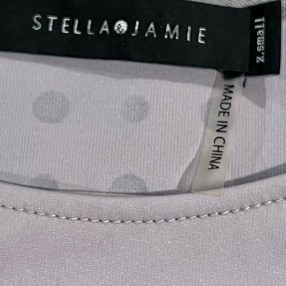 Stella & Jamie Studded Gray Puff Sleeve Crop Top Size XS X-Small NWOT - Picture 10 of 11